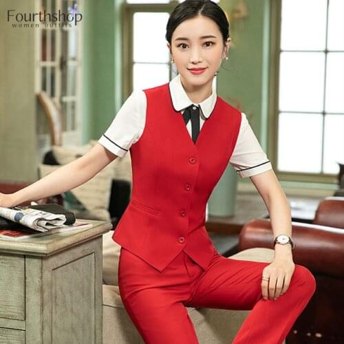 Fashion Pant Suits for Women Bussiness Lady Work Uniform Spring 2 Piece Pants Blazer Set Formal Waistcoat Suit Female 2020 4XL