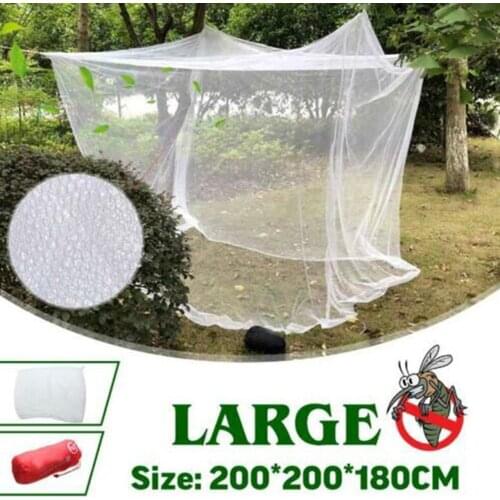 1Pc Large White Camping Mosquito Net Portable Foldable Tent Insect-proof Mosquito Net with Storage Bag Outdoor Camping Travel