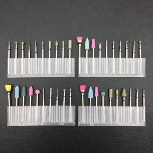 10Pcs/Set Nail Art Grinding Drill Bits Electric Manicure Machine Diamond Bullet