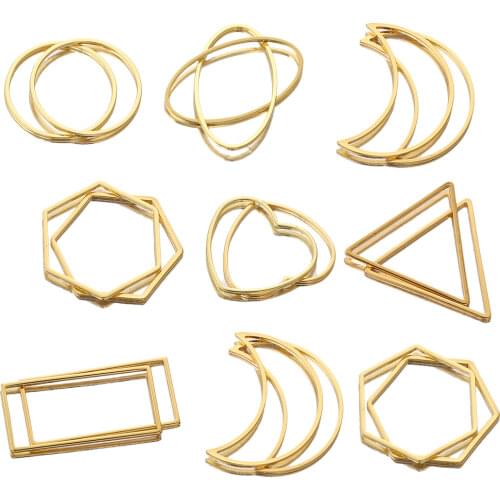 10pcs Lot Gold Stainless Steel Moon Earrings Making Supplies Bezel Earring Charms Connectors for Diy Jewelry Findings Bulk