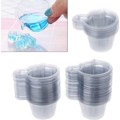 20-100Pcs 40ML Plastic Disposable Cups Dispenser Silicone Resin Mold Kit For DIY Epoxy Resin Jewelry Making Tools Accessories