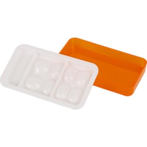 50pcs Orange+White Dental Plastic Resin Shade Box Storage Case With Cover to Protect