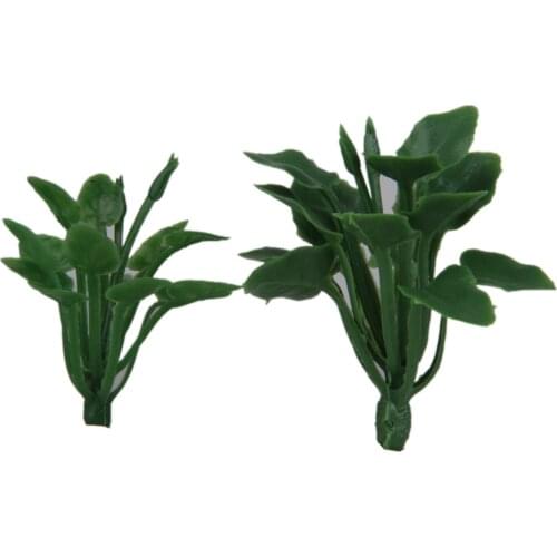 50pcs Green Scenery Landscape Model Grass with Heart-Shaped Leaves