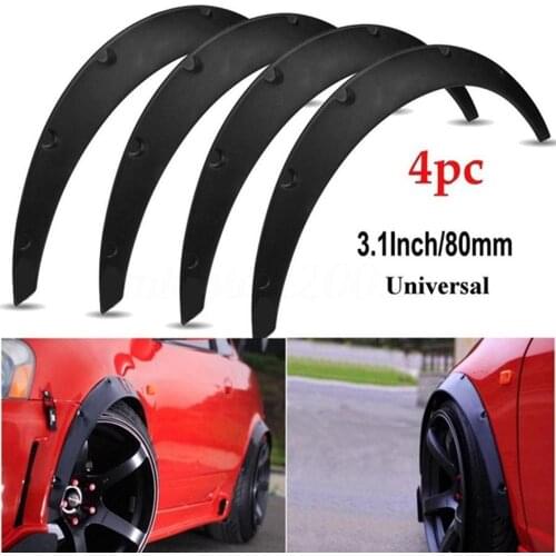 AGETUNR 4Pcs/Set Universal Flexible Car SUV Off-road Fender Flare Wheel Arch Protector Auto Splash Guard Mud Proof Modification