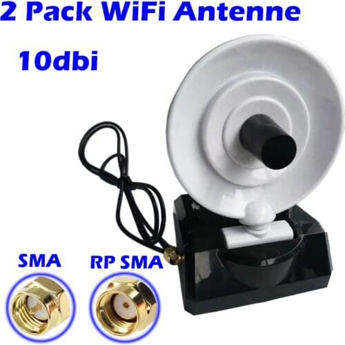 2pack WiFi Antenna 2.4GHz 10dBi with RG174 Cable For WLAN Directional Radar Shape, For Aerial Booster,Zigbee,Blue Tooth Device