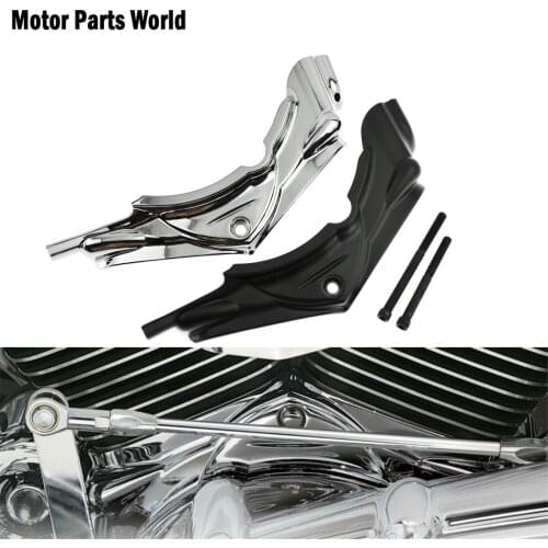 Motorcycle Cylinder Base Side Cover Black/Chrome For Harley Dyna 2006-17 Touring Road King Street Glide Electra Glide FLHR 07-16