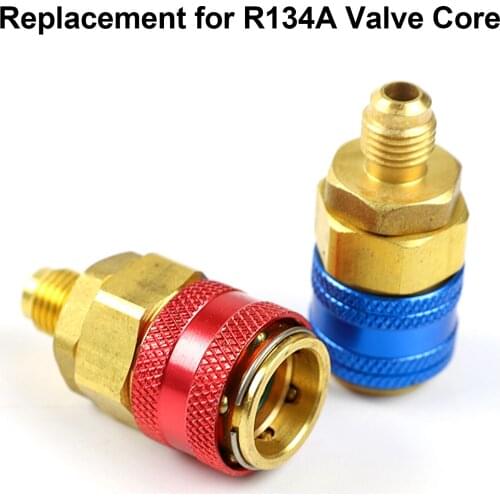 1 Pair R134A H/L Auto Car Quick Coupler Connector Brass Adapters Air Conditioning Refrigerant Adjustable AC Manifold Gauge
