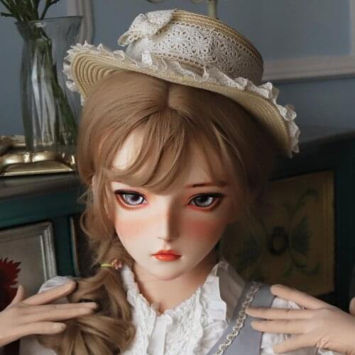 DOLLKII-B9) Quality Handmade Female Girl Resin Half Head Cosplay Japanese Role Play BJD Kigurumi Mask Crossdresser Doll Mask