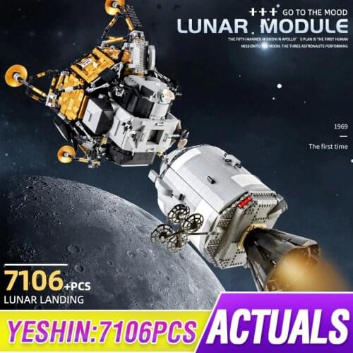 MOULD KING 21006 MOC APOLLO11 Explorers Spacecraft Building Blocks Lunar Lander Bricks Set Toys Birthday Gift for Children