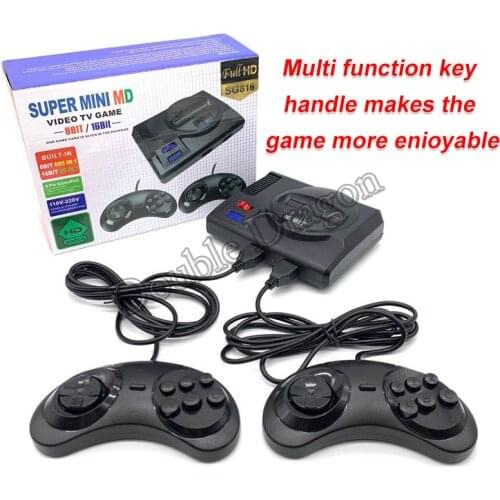 Mini Sega game console SG816 Retro 4K Video Game Console Handheld Game Dual Players Built-in 605 Classic Games