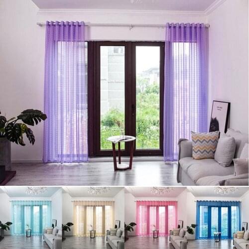 Plaid Window Curtain Bedroom Living Room Drape Home Hotel Balcony Patio Decor Fashion