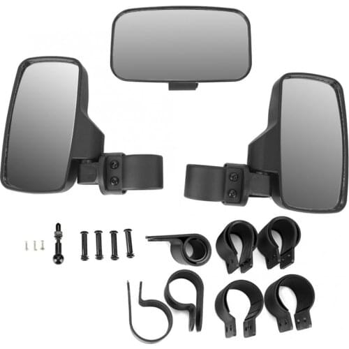 UTV ATV Side Center Rear Wing Mirror Combo Kit Fit for Commander Arctic Cat Wildcat for Polaris Yamaha Rearview Mirror