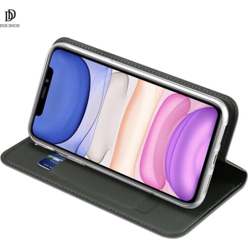 For iPhone 11 IOS 11 DUX DUCIS Skin Pro Series Leather Wallet Flip Case Full Protection Steady Stand Magnetic Closure