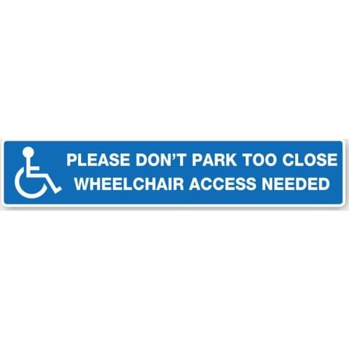 Creative Car Sticker Warning Wheelchair Access Don't Park Too Close Windshield Accessories Vinyl Cover Scratches Waterproof PVC