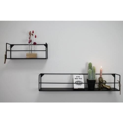 Nordic 2 Pcs Metal Decorative Wall Shelf Model Black Perfect Design Sturdy Elegant Modern Art for Those Who Want to be Different