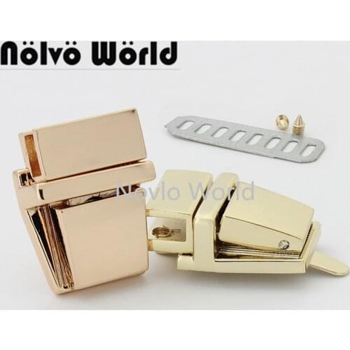 Nolvo World 2-10 pieces 7 colors 25*17mm bag locks for women press lock for bags light gold push bag lock