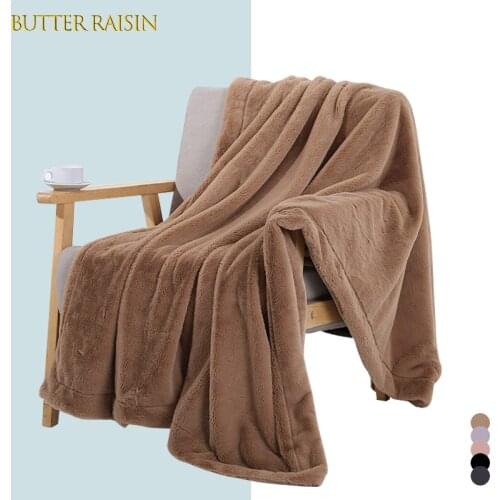 Soft Warm Coral Fleece Blanket Solid Color Winter Bedspread Office Travel Sofa Throw Blankets For Bed Flannel Bed Cover Blanket