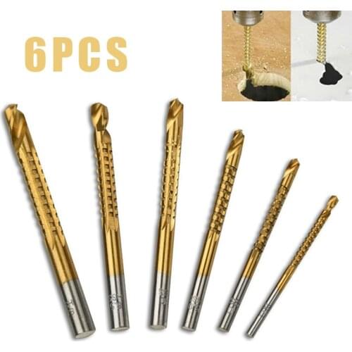 Cobalt Drill Bit Set Spiral Screw Metric Composite Tap Drill Bit Tap Twist Drill Bit Set 6pcs for Drilling Cutting Polishing