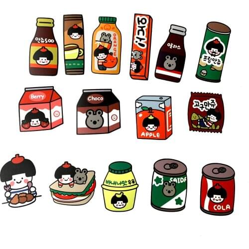 15Pcs Watermelon head lovely snack milk decoration Stickers For Suitcase Skateboard Laptop Luggage Fridge Phone Car Styling DIY