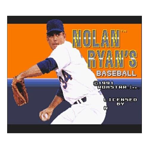 Nolan Ryans Baseball 16 bit Big Gray Game Card For NTSC Game Player Drop Shipping