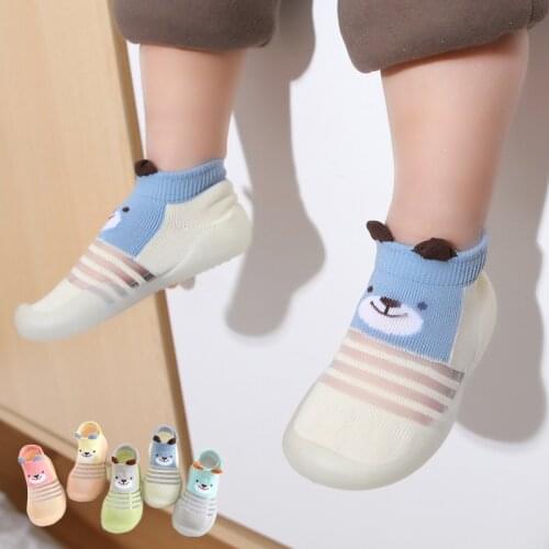 Baby Boy Girls Shoes Socks Breathable Net Shoes Summer Color Stripes First Walker Toddler Shoes Floor Socks