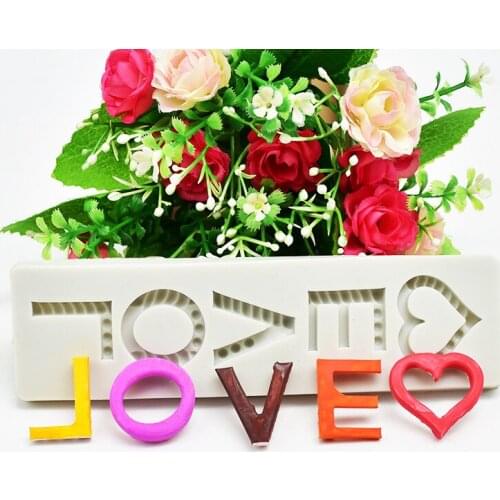 2019 New 3d Love Alphabet Shape Silicone Mold Cake Decor Candy Chocolate Fondant Pastry Mould Food Baking For Kitchen Tool