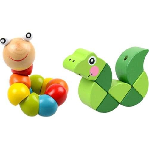 Baby New Wooden Toys Cute Transformable Caterpillars Puzzles Fingers Flexible Training Intelligence Educational Toy