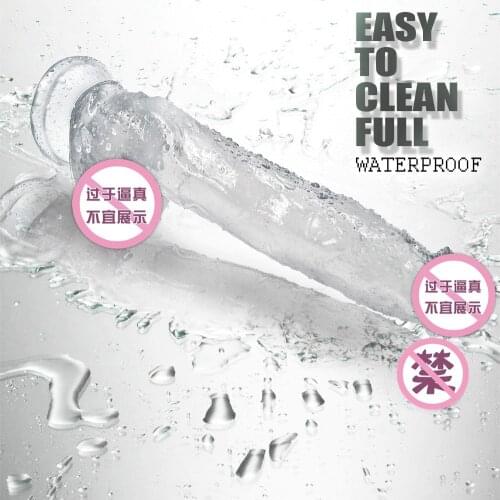 Wholesale transparent penis big stallion manual simulation dildo female masturbation device adult sex products