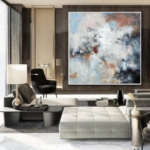 Original Abstract Painting Grey and Beige Wall Art Brown Painting Texture Canvas Wall Painting Contemporary Painting Home Decor