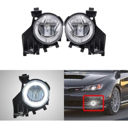 Fits For Subaru Impreza / Impreza WRX Front Bumper Xenon White Led Driving Fog Lights Kits W DRL Daylights Halo Ring Car-Styling