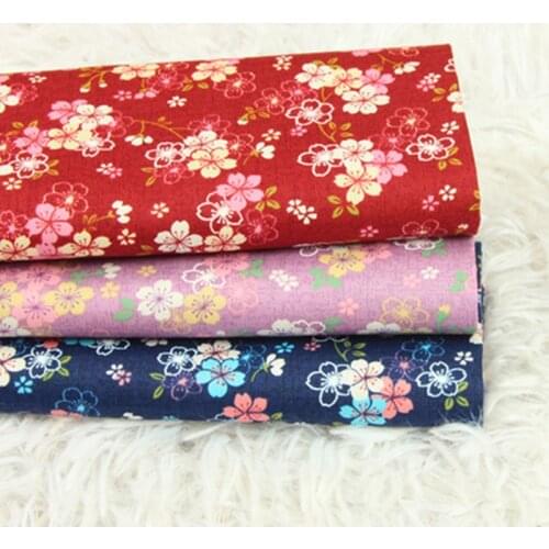 Half Yard Thin 100% Cotton Fabric Japanese Soft Breeze Flower Print Fabric Handmade DIY Bag Garment Dress Material CR-A8