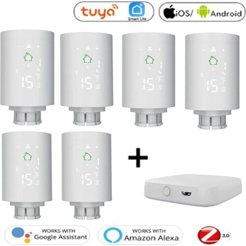 ZigBee Wifi Smart Radiator Actuator Thermostatic Radiator Tuya Temperature Controller Voice Remote Control Via Alexa Google Home