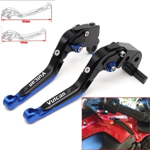 Motorcycle CNC Adjustable Foldable brake Clutch Levers for Kawasaki VULCAN/S 650cc 2015 2016 2017 with Logo(VULCANS)
