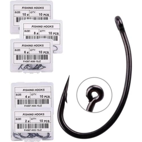 10PCS/ Box Coating Carp Fishing Hooks High Carbon Steel Fishhooks Matt Black Barbed Curve Shank Gripper 8 Style Fishing Hook