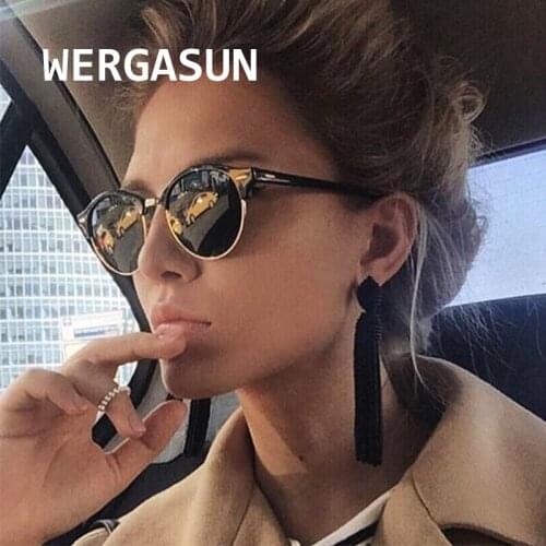 WERGASUN Hot Sunglasses Women Popular Brand Designer Retro Men Summer Style Sun Glasses