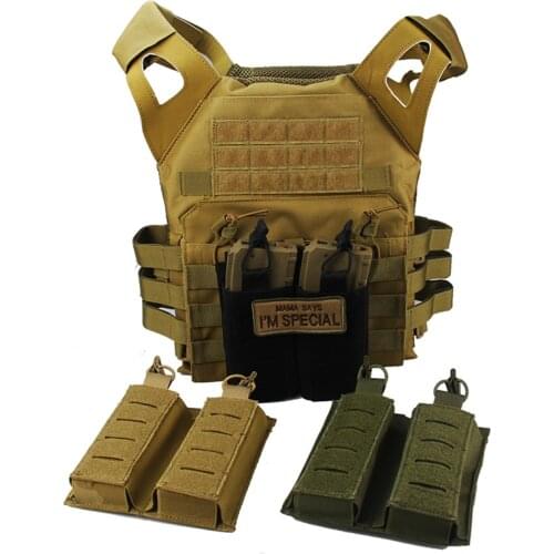 Tactical Magazine Pouch Edc Molle Mag Pouch Elastic Open-Top Double Mag Pouch Holder Carrier For M4 M14 M16 AK AR