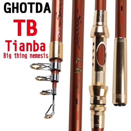 GHOTDA 99% Carbon 2.1M 2.4M 2.7M 3.0M 3.6M Telescopic Fishing Rod Fishing Tackle Ocean Fishing