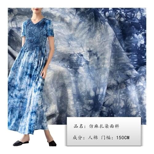 Rayon fabric hand tie dyeing gradient fabric tea clothing ethnic woven tie dyeing fabric