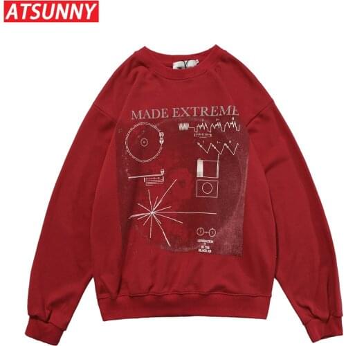 ATSUNNY Streetwear Vintage Retro Japanese Style Harajuku Sweatshirt Anime Girl Knitted Sweatshier Hoodie Pullover