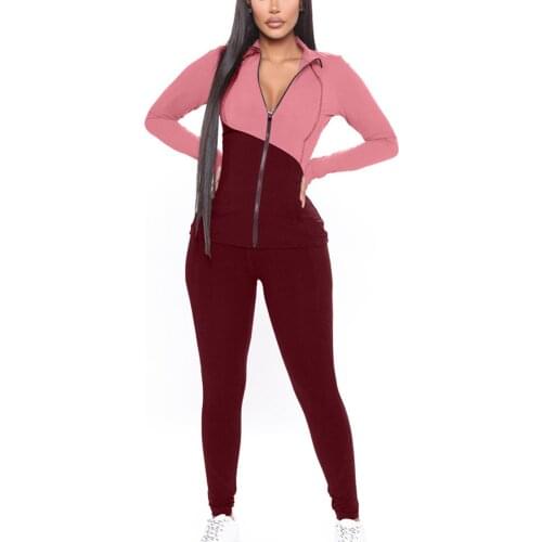 Women Fashion Patchwork Sets Wear Lounge Wear Pocket Home Sleep Set Tops+pants Conjunto Moletom Feminino