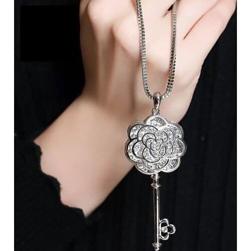 Simulated Pearl Choker Necklaces for Women Silver Color Chain Long Necklace Pendant Jewelry Accessories Trendy Kolye