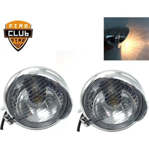 1 Pair Chrome Motorcycle Fog Lights Headlight Lamp Universal For Universal Motorcycles For Suzuki For Kawasaki