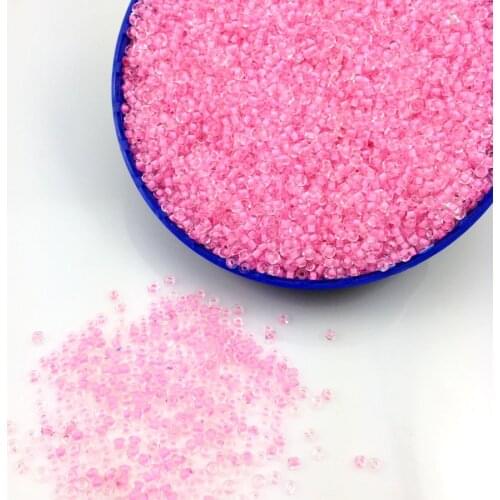16g 1000pcs 2mm 12/0 Pink Clear Color Round Loose Spacer Beads Cezch Glass Seed Beads Handmade Jewelry Making DIY Garment Bead