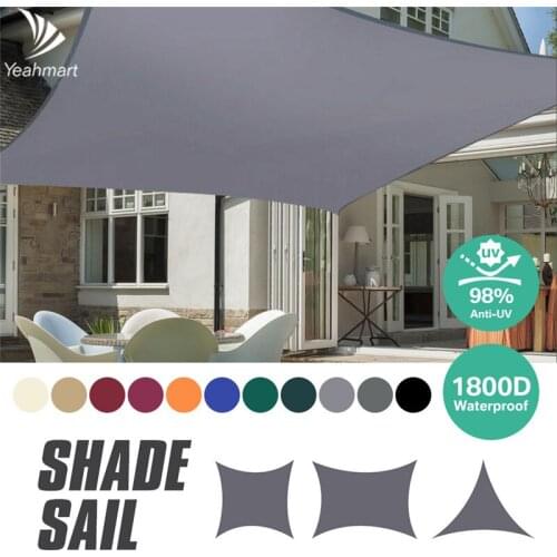 2021 New Waterproof Sun Shade Sail 98%UV block Canopy Awning Triangle Rectangle 3m*3m/2m*3m FOR Garden Lawn Patio 40%OFF