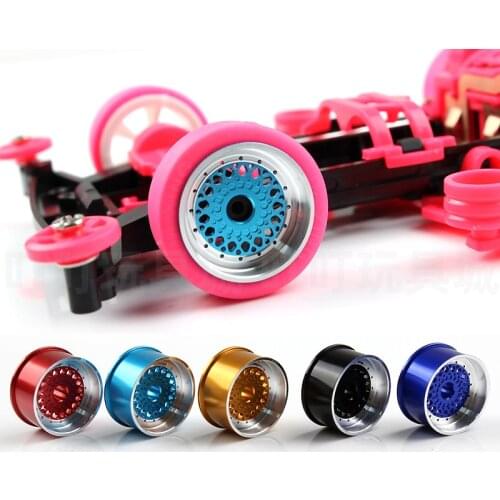 4Pcs Homemade Middle/Medium Diameter Aluminum Alloy Wheels Metal Hollow Wheel Hub for Tamiya Mini 4WD Car