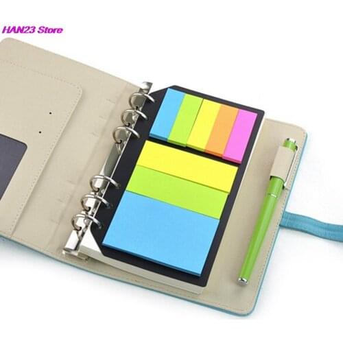 Sticky Notes Planner Schedule 6 Holes Binder Dairy Memo Divider Sticker For Loose Leaf Binder Spiral Notebook B5 A5 A6