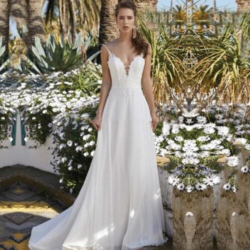 Crockoonboo Chiffon Wedding Dresses