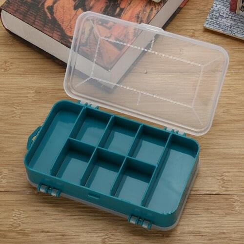 Double-side Green Multi-function Fly Fishing Tackle Box Sided Spinner Plastic Fish Lures Bait Hard Cases Storage Box