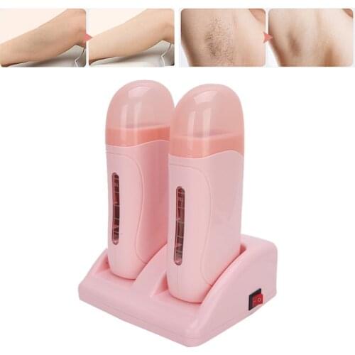 Epilator Hair Removal Wax Heater Professional Double Wax Heaters Hair Removal Wax Machine Pink Bikini Trimmer