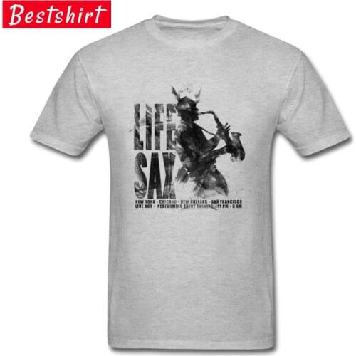 Life Sax New York T-Shirts JAZZ Jeffrey Saxophone Tshirt Hip Hop Band Popular Tshirts Mens Natural Cotton Sweatshirt Teeshirt